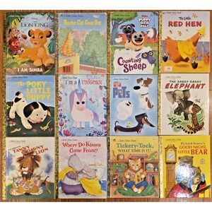 Little Golden Books Various Titles Lot Of 12 Kisses‎ Lion King Poky Red Hen Pets